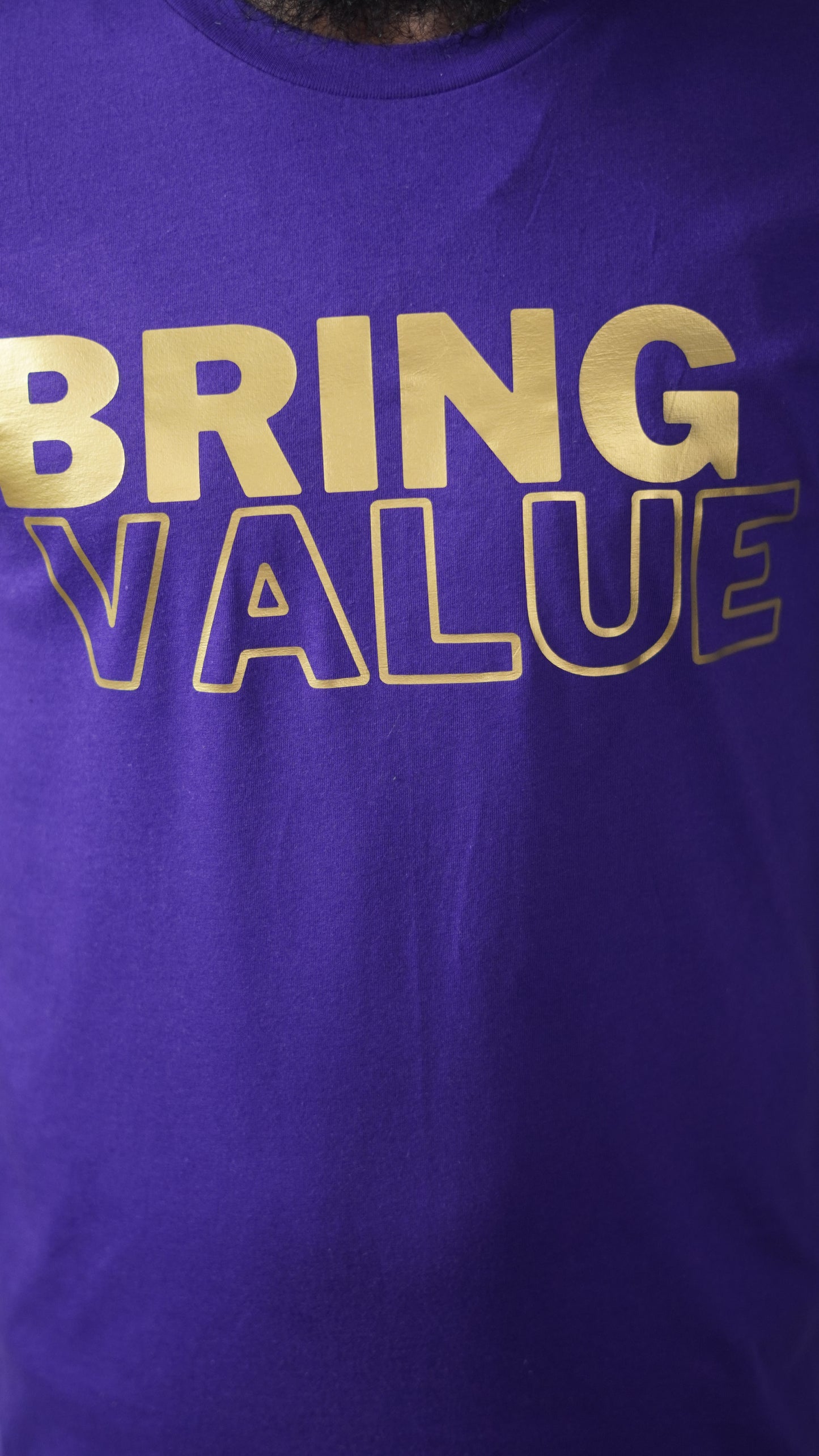 Bring Value T Shirt (Purple and Gold)