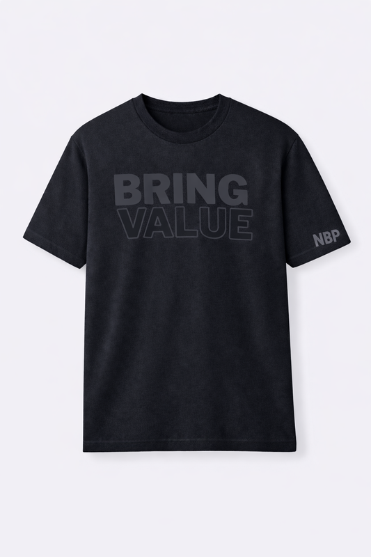Bring Value T Shirt (Black on Black)