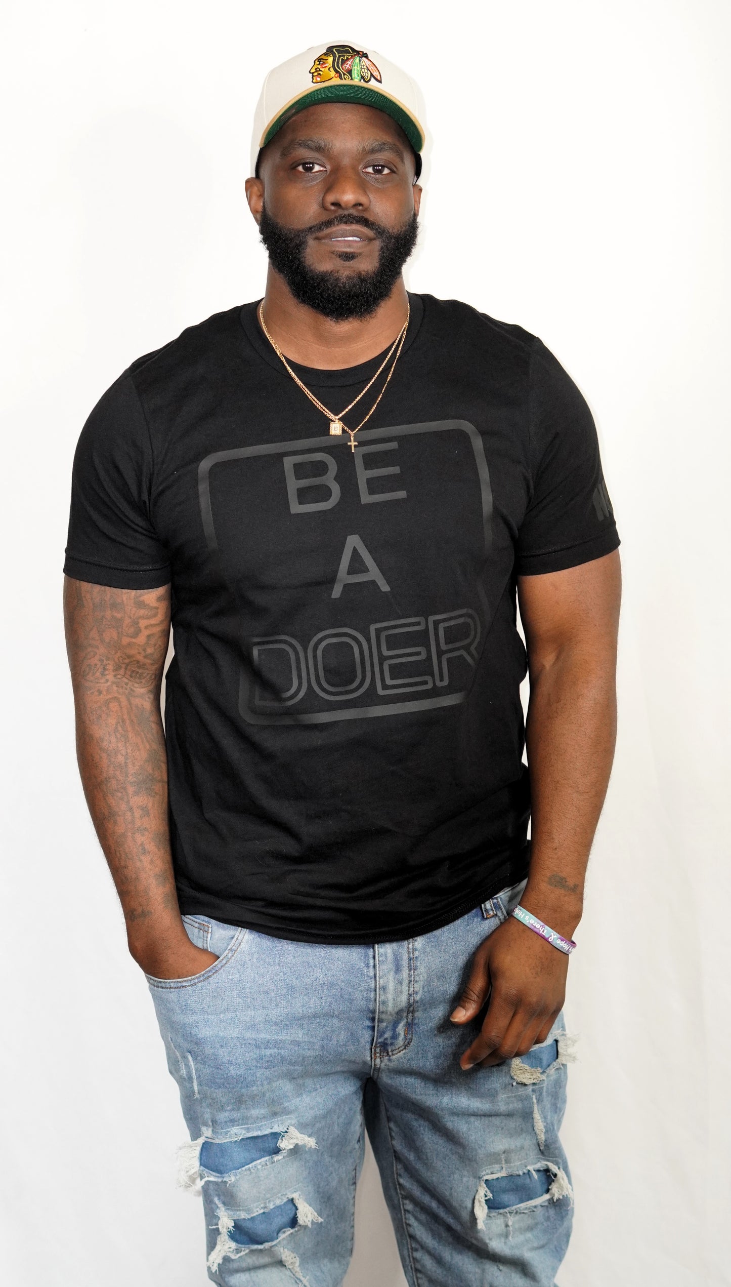 BE A DOER T Shirt (Black on Black)