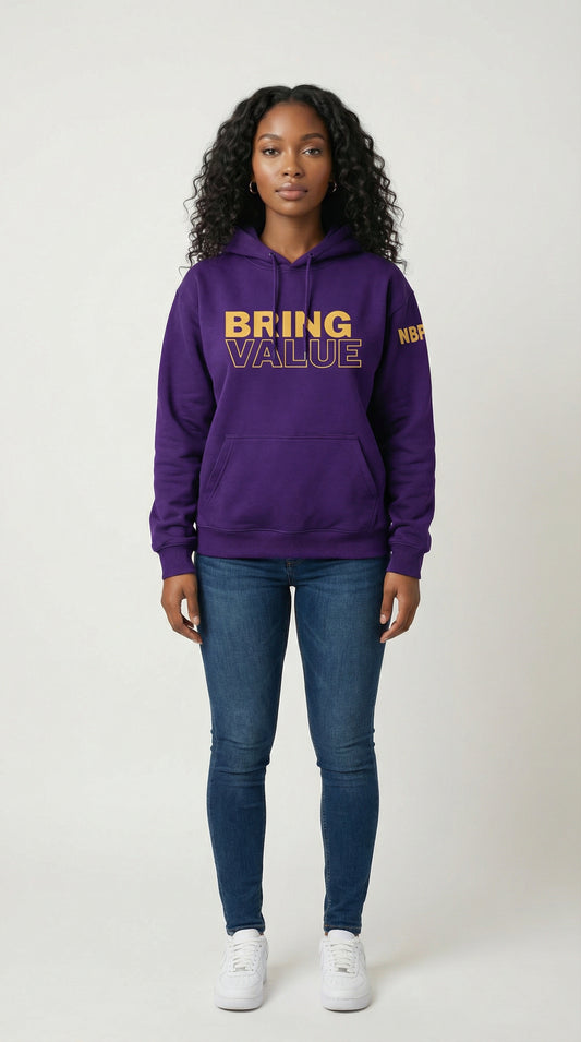 Purple and Gold "BRING VALUE" Hoodie