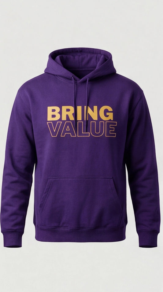 Purple and Gold "BRING VALUE" Hoodie